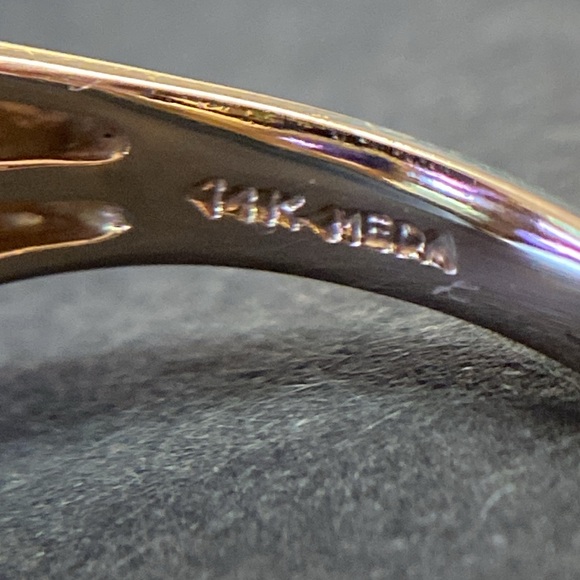 14K Gold Amethyst Peridot & Diamond Accents Ring - Picture 10 of 11